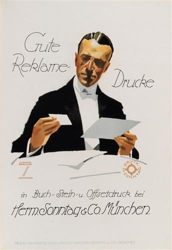 LUDWIG HOHLWEIN (1874-1949) AND H.K. FRENZEL (DATES UNKNOWN). LUDWIG HOHLWEIN. Bound volume. 1926. 12x9 inches, 30x24 cm. Phonix Illust